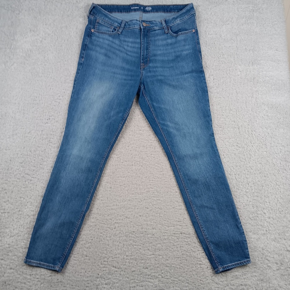 Old‎ Navy Jeans Rockstar Super Skinny Woman 16 Long Blue High Rise S/610105-00